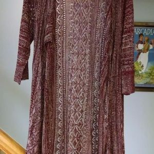 Oneworld Marled Open Cardigan Sweater - Burgundy